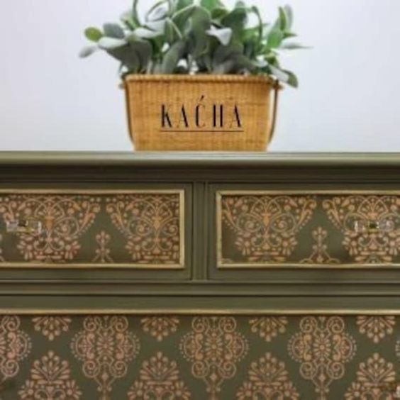 Golden damask Kacha - Redesign Décor Transfers® Vintage Paint