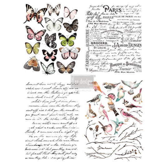 Parisian Butterflies (55,88 x 76,20cm) - Redesign Décor Transfers® Vintage Paint