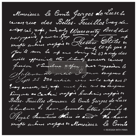 Script (45,72 x 53,34cm) - Redesign with Prima - Stencil Vintage Paint