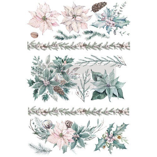 Evergreen Florals total sheet (60,96 x 88,90cm) - Redesign Décor Transfers® Vintage Paint