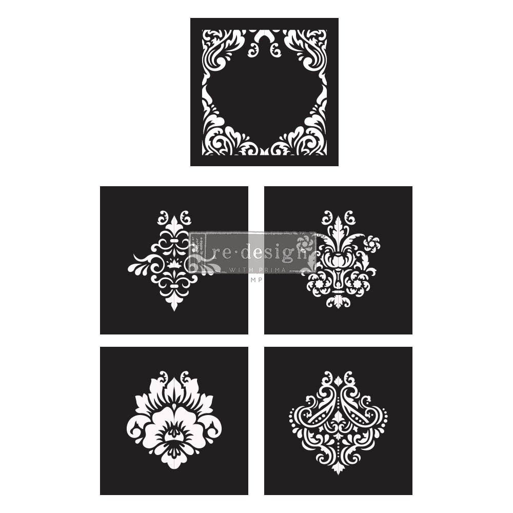 Damask Elements - Redesign with Prima - Stencil Vintage Paint