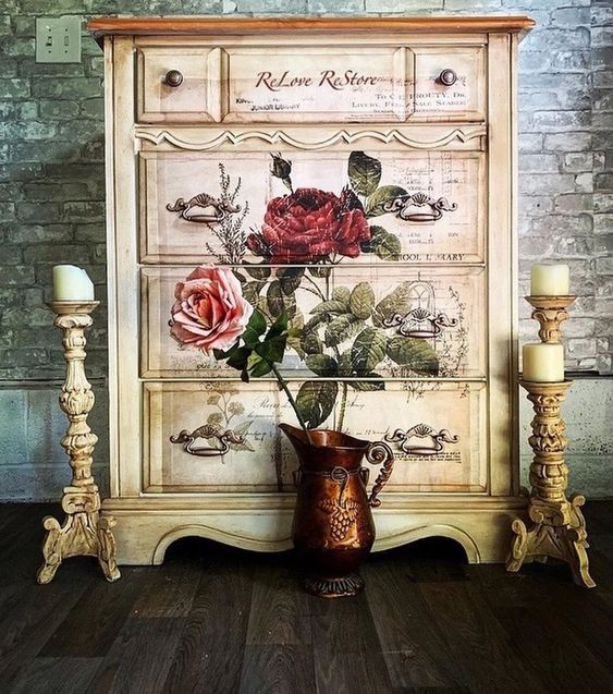 Botanical Rose (60,96 x 76,20cm) - Redesign Décor Transfers® Vintage Paint