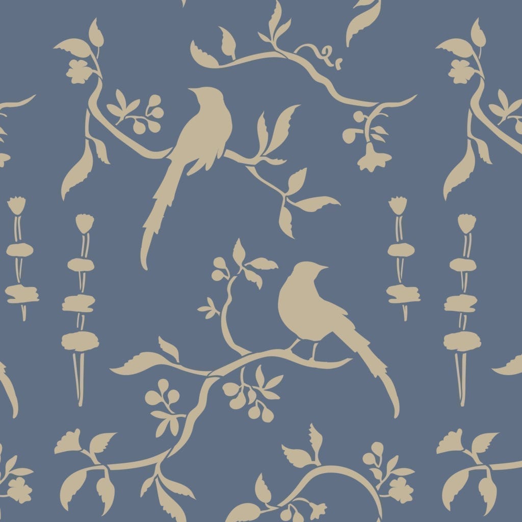 Chinoiserie birds - Annie Sloan - Stencil Woodubend