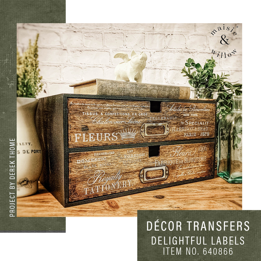 Delightful Labels (43,18 x 60,96cm) - Maisie & Willow Transfers Vintage Paint