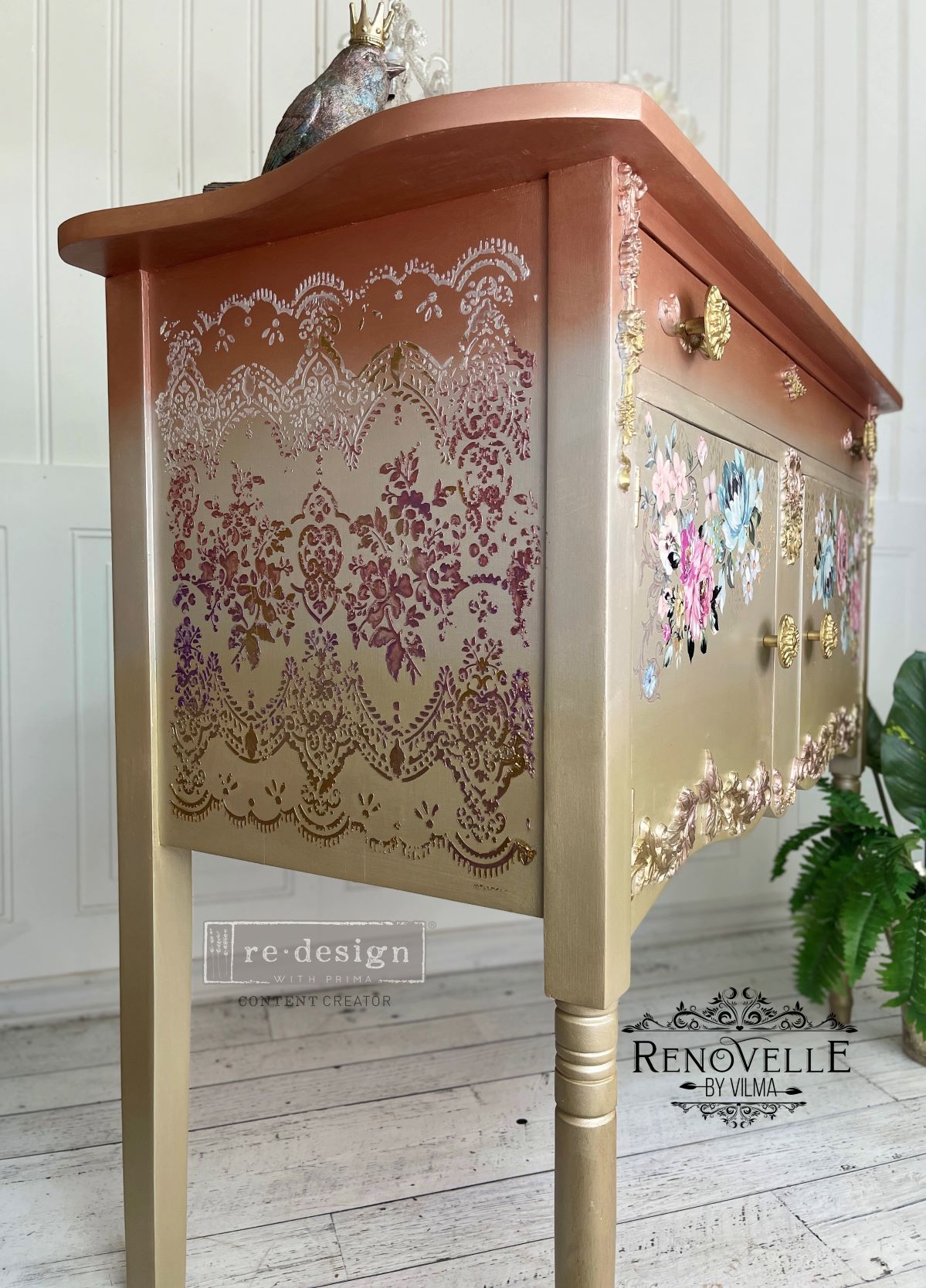Distressed Wallpaper (42,72 x 53,34cm) - Redesign with Prima - Stencil Vintage Paint