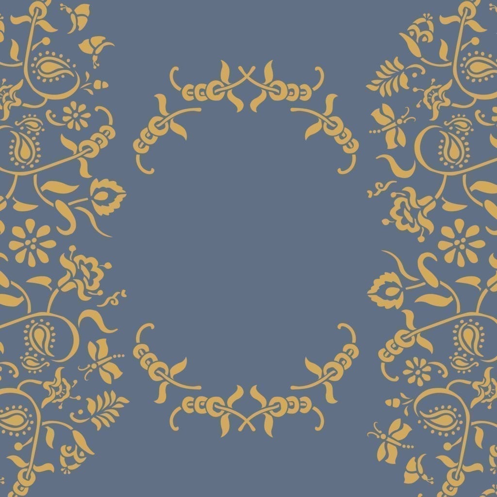 Paisley floral garland - Annie Sloan - Stencil Annie Sloan