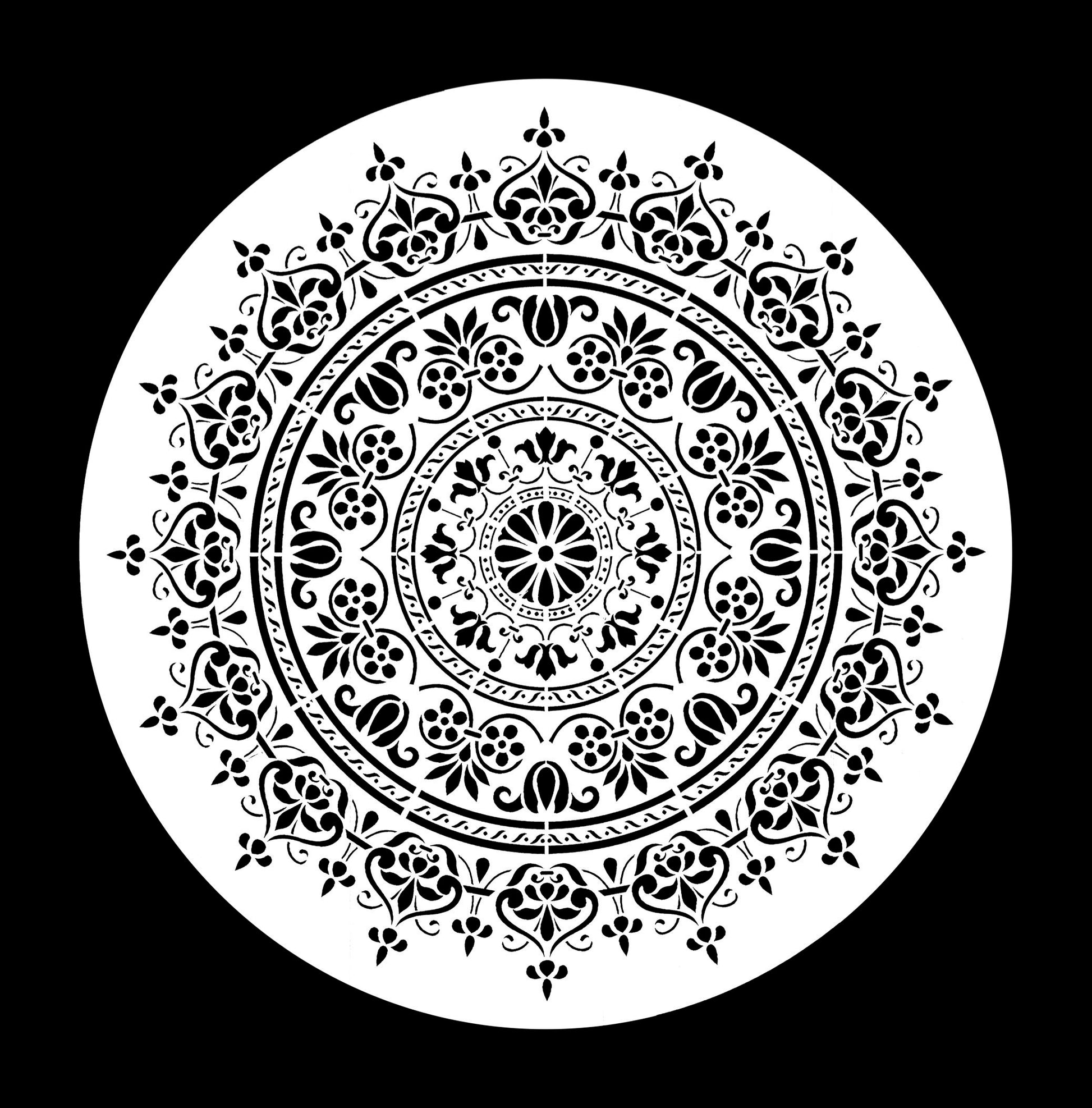 Mandala small (30x30cm) - Posh Chalk - Stencil Woodubend